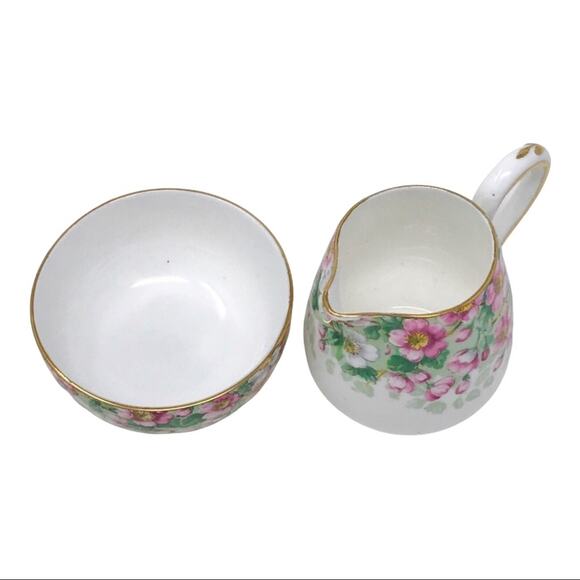 Stafford Shire Porcelain Floral and Gold Mini Creamer & Sugar Bowl - Picture 5 of 7